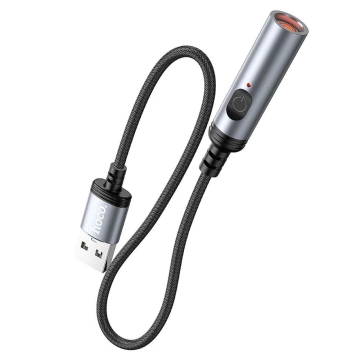 Adaptér zapaľovača HOCO na USB A konektor UA30 0,3 m čierny
