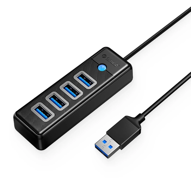 Hub USB-A Orico PW4U-U3 4x USB-A 3.0 Czarny