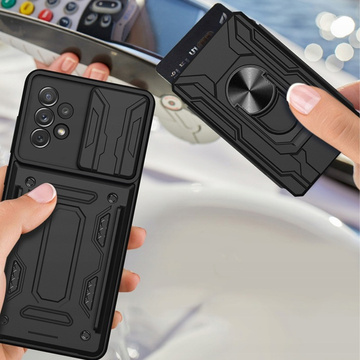 Чохол-гаманець Alogy Camshield Ring з кришкою для камери та гаманцем для Samsung Galaxy A53 Чорне скло