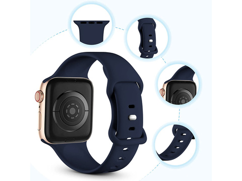 Силіконовий спортивний ремінець Alogy для Apple Watch 38/40 / 41 мм темно-синій