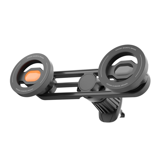 Držiak do vetracej mriežky auta - Duálny držiak MagSafe pre 2 telefóny, pevný a stabilný, magnetický dizajn - Alogy MagGrip™ Duo Black