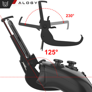 Alogy 6.8 Inch Adjustable Foldable Phone Holder for Gamepad Controller Black
