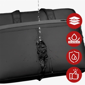 Torba na Laptopa 14" Mark Ryden, Wodoodporna, Elegancka i Pojemna, Lekka 0.5 kg, z Kieszenią na Laptopa i Tablet 9.7", Pasek na Walizkę – Czarna