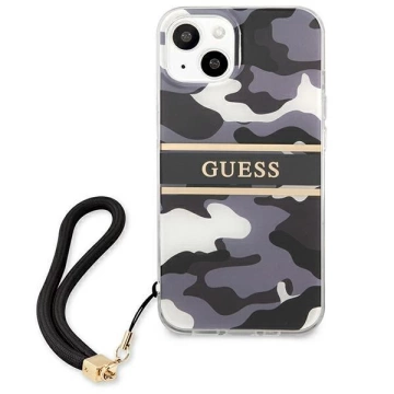 Guess GUHCP13SKCABBK iPhone 13 mini 5,4" czarny/чорний твердий чохол Camo Strap Collection