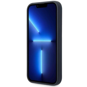 Pouzdro na telefon BMW BMHMP14XSTRONG pro Apple iPhone 14 Pro Max 6,7" tmavě modrá/námořnická barva silikonové kovové Logo MagSafe