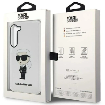 Ochranné puzdro na telefón Karl Lagerfeld KLHCS23SHNIKTCT pre Samsung Galaxy S23 S911 priehľadné pevné puzdro Ikonik Karl Lagerfeld