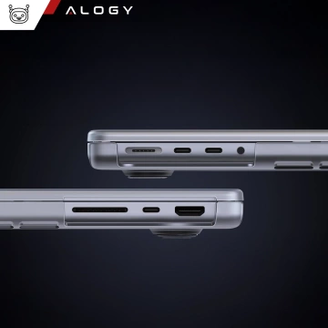 Ochranné puzdro pre Apple Macbook Pro 16 - M1/M2/M3/M4 2021-2024 2025 Alogy AirGuard™ Flexibilné puzdro Matné Priehľadné Biele