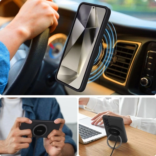 Чохол-книжка MagSafe для Samsung Galaxy S25 Edge Tech-Protect Liquid Silicone, чорний