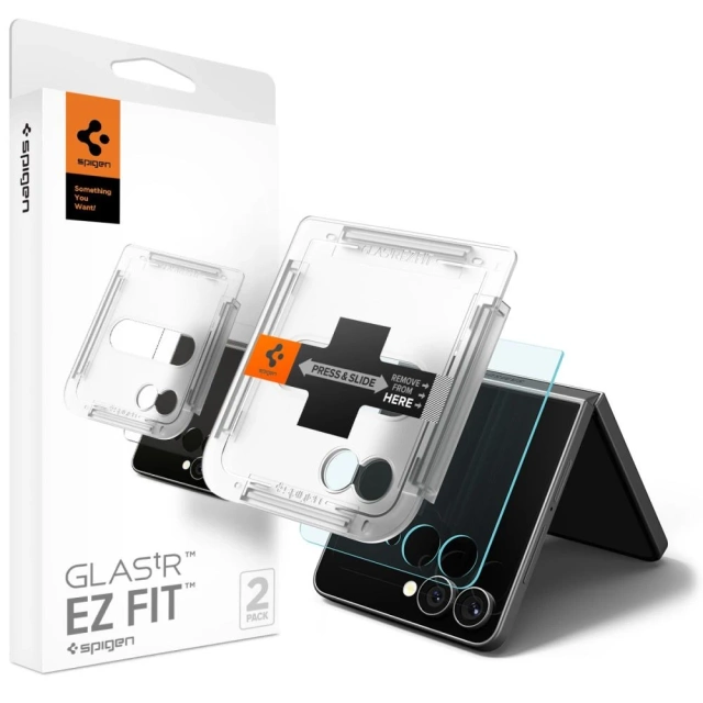 Szkło Spigen Glas.TR EZ Fit Galaxy Z Flip 7 2-Pack Clear