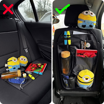 Car organizer x2 set for car seat protector car cover black