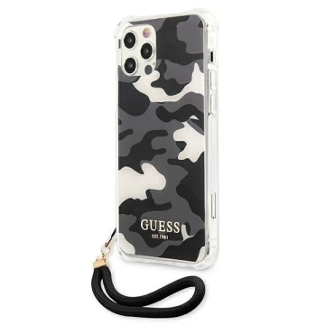 Guess GUHCP12LKSARBK iPhone 12 Pro Max 6,7" čierny/čierny pevný obal Camo Collection
