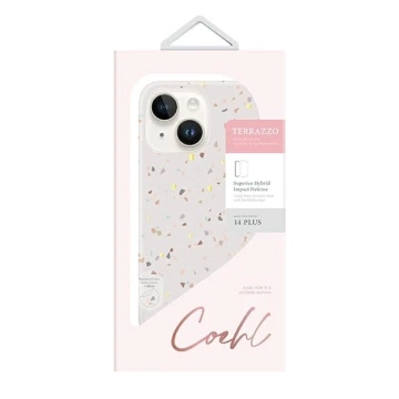 UNIQ Coehl Terrazzo pouzdro pro iPhone 14 Plus 6,7" pískovec/pískovec
