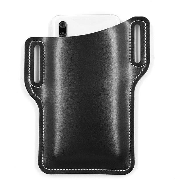 Universal phone case slider sachet Alogy leather belt holster cover case Black