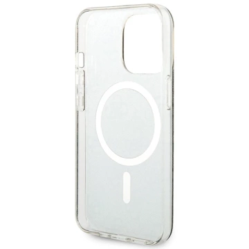 Nabíječka pouzdra Zestaw Guess GUBPP13LH4EACSW iPhone 13 Pro brązowy/hnědé pevné pouzdro 4G MagSafe Print