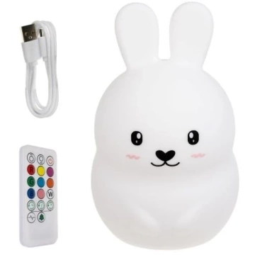 LED silikónová nočná lampa pre deti 9 farieb Diaľkové ovládanie Lamp Bunny králik