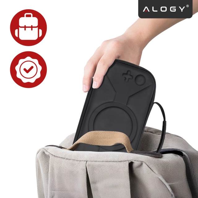 Pokrowiec Torba Ochronna do Nintendo Switch 2 2025 Twarde Etui , Wodoodporna, Lekka, z Tłoczonym Wzorem, Alogy HardFoamBag™ – Czarna