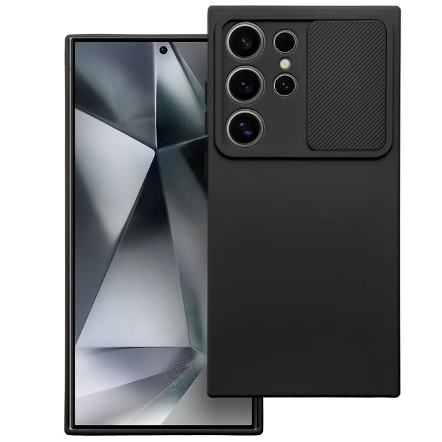 Puzdro pre Samsung Galaxy S24 Ultra Armored Case Ochranný Kryt Fotoaparátu Slide Camshield Case Alogy Black Glass