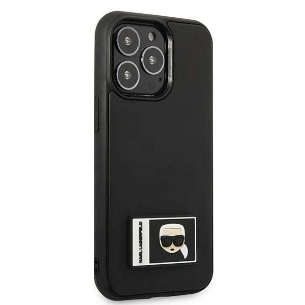 Protective phone case Karl Lagerfeld KLHCP13L3DKPK for Apple iPhone 13 Pro / 13 6.1" black/black hardcase Ikonik Patch