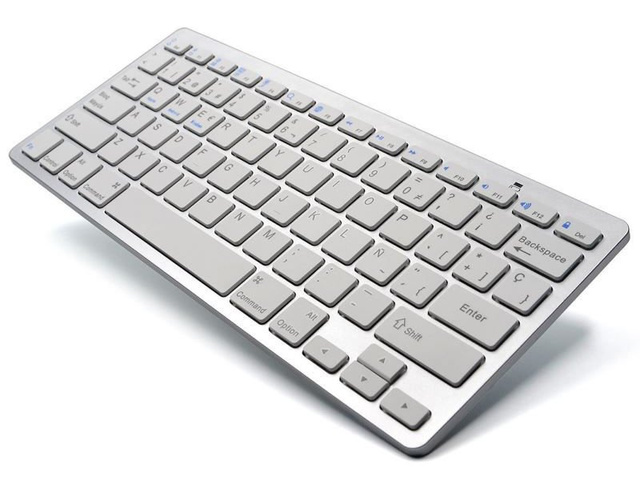 Universelle kabellose Bluetooth-Tastatur für iPad iMac iOS Android Windows BT-Maus, geräuschlos, verstellbarer Ständer
