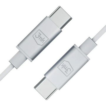 Kabelová sluchátka 3MK USB-C sluchátka do uší bílá/bílá USB-C