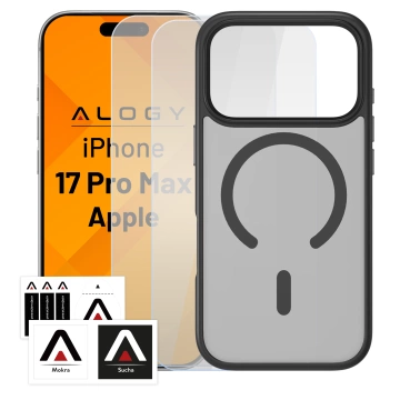 Alogy 3in1 Case Pack™ - Black MagSafe Hybrid Case with 2 Tempered Glass Screen Protectors for Apple iPhone 17 Pro Max