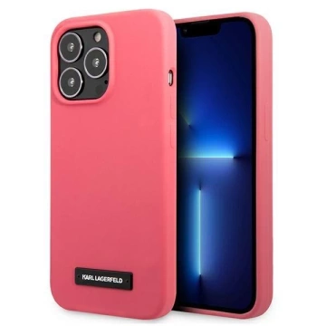 Karl Lagerfeld KLHCP13XSLMP1PI iPhone 13 Pro Max 6,7" pevné pouzdro fuksja/fuchsiová silikonová plaketa