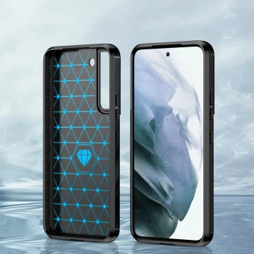 Pouzdro na telefon Carbon Case pro Samsung Galaxy S23 pružný silikonový karbonový kryt černý