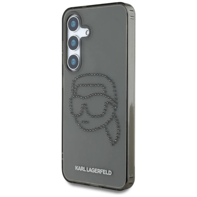 Etui Karl Lagerfeld Rhinestones Karl Head Logo do Samsung Galaxy S25 Czarny
