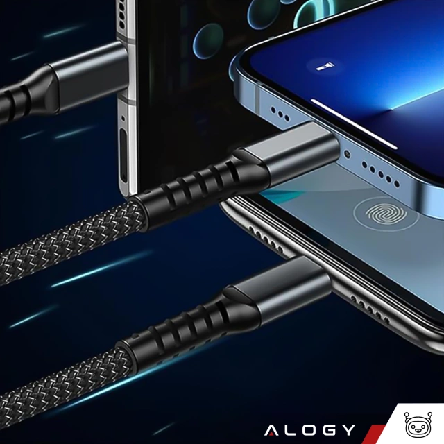 120cm nabíjecí kabel Alogy 3v1 pro rychlé nabíjení 100W USB na USB-C Micro Lightning, černý