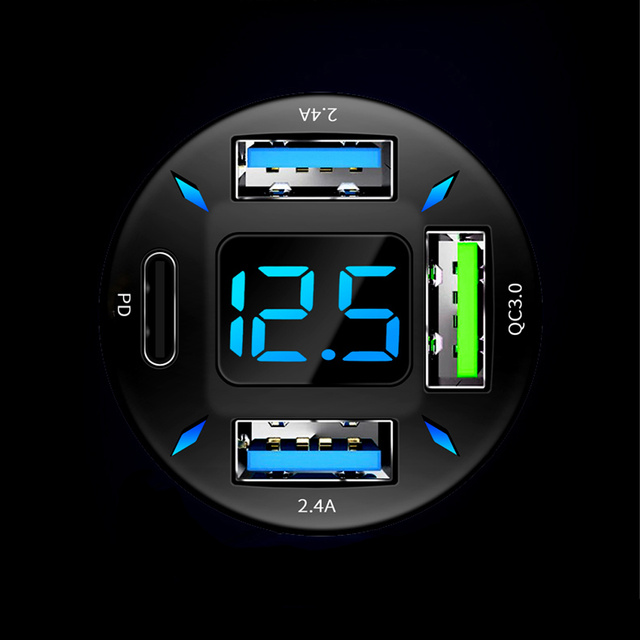 Alogy Car Charger 66W 3x USB 1x USB-C Type C Quick Charge QC 3.0 PD