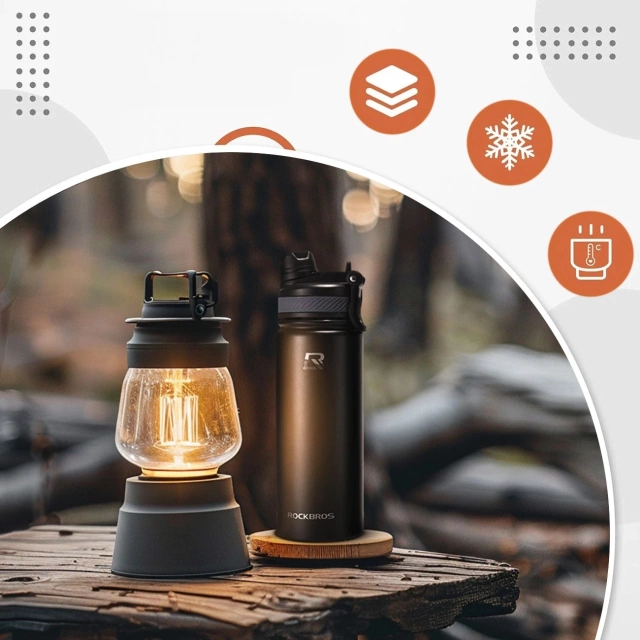 Rockbros 35210029002 cyklistická termofľaša na nápoje 620 ml - čierna