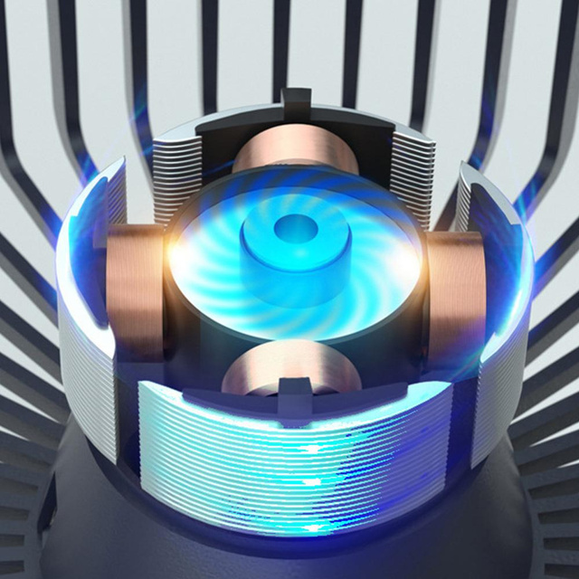 Тихий настільний вентилятор Alogy портативний USB дротовий настільний вентилятор темно-синій