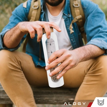 Велика скляна пляшка, поїлка Alogy Motivational мірний стакан 1л 1000мл силіконовий чохол Білий