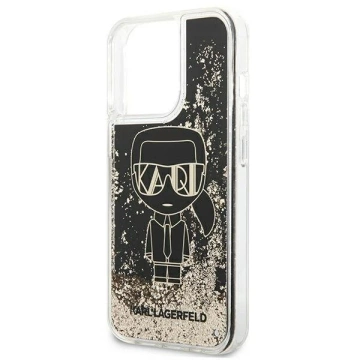 Karl Lagerfeld protective phone case KLHCP13LLGGKBK for Apple iPhone 13 Pro / 13 6.1" black/black hardcase Liquid Glitter Gatsby