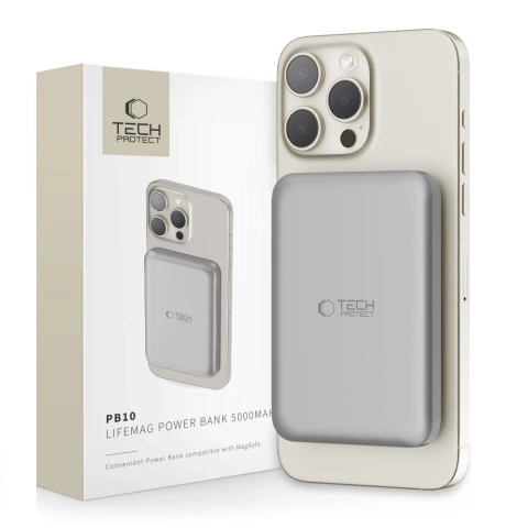Магнітний павербанк PB10 Lifemag Magsafe Power Bank 5000mah Titanium