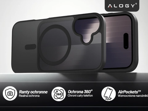 Чохол для Apple iPhone 16 Pro Max Alogy MagSafe Hybrid Matte Case Matte Cover with Lens Protection Black