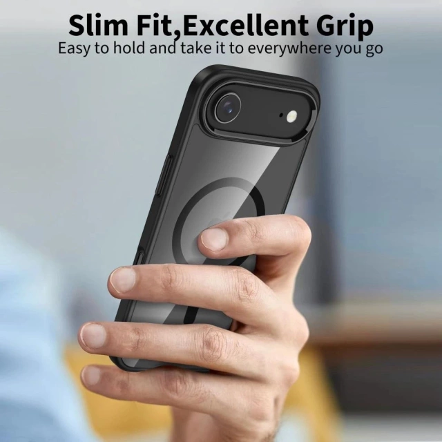 Etui do iPhone 17 Air Tech-Protect MagMat MagSafe Przezroczysto-Czarne