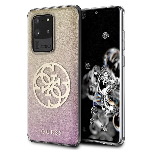 Pevné puzdro Etui Guess GUHCS69PCUGLPGG do Galaxy S20 Ultra G988 Glitter Gradient 4G Circle