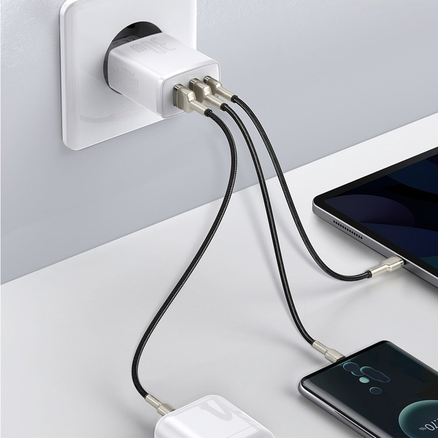 Baseus Compact Quick Charger 2xUSB USB-C PD QC 3.0 3A 30W Wall Charger White