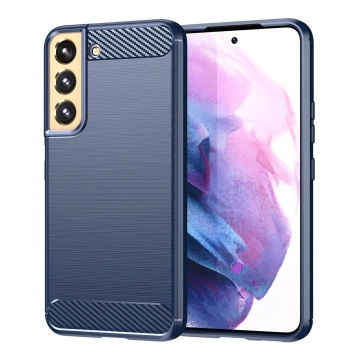 Puzdro na telefón Carbon Case pre Samsung Galaxy S23 flexibilný silikónový karbónový kryt modrý