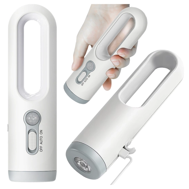 Přenosná stolní lampa Alogy Night LED s pohybovým senzorem a baterkou, bílá