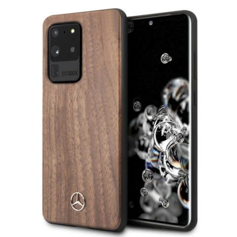 Etui Mercedes MEHCS69VWOLB do Samsung Galaxy S20 Ultra G988 hard case Wood Line Walnut