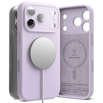Etui do iPhone 17 Pro Max Ringke Silicone Magnetic MagSafe Fioletowe