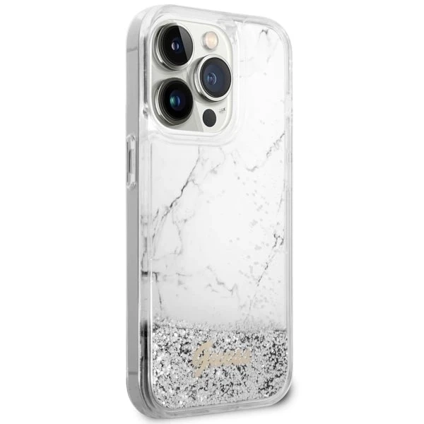 Etui Guess GUHCP14LLCSGSGH na iPhone 14 Pro 6,1" pevné pouzdro Liquid Glitter Marble