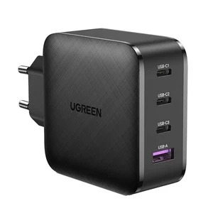 Настінний зарядний пристрій UGREEN CD224, 3x USB-C, 1x USB, Power Delivery 3.0, GaN, 65 Вт (чорний)