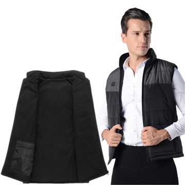 Beheizte Weste, beheizbar, für Damen und Herren, gesteppt, ärmellos, elektrische Jacke, Unisex, Größe M, Winter, warm, Schwarz, Grau