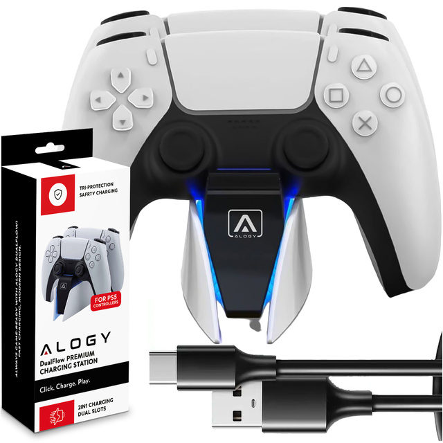 Dvojitá dokovacia stanica pre ovládač PlayStation 5 PS5 Pad White