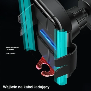 USAMS US-CD133 10W Автоматичний індукційний автомобільний тримач для телефону для вентиляційного отвору. Starod CD133ZJ02 зелений/зелений