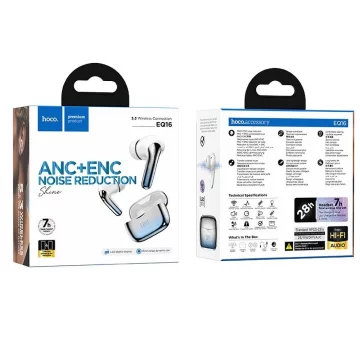 HOCO TWS ANC+ENC EQ16 Bezprzewodowe Słuchawki Bluetooth – Niebieskie z Etui Ładującym