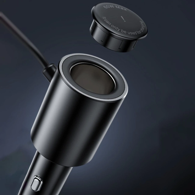 Autonabíječka Acefast 90W USB Type C / 3x USB / zásuvka pro zapalovač, PPS, PD3.0, QC3.0, AFC, FCP nabíjecí stanice černá (B8 černá)